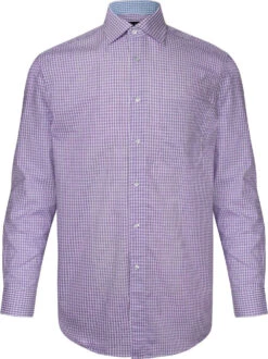 Basic Double Two Defined Colour Check Shirt - Purple