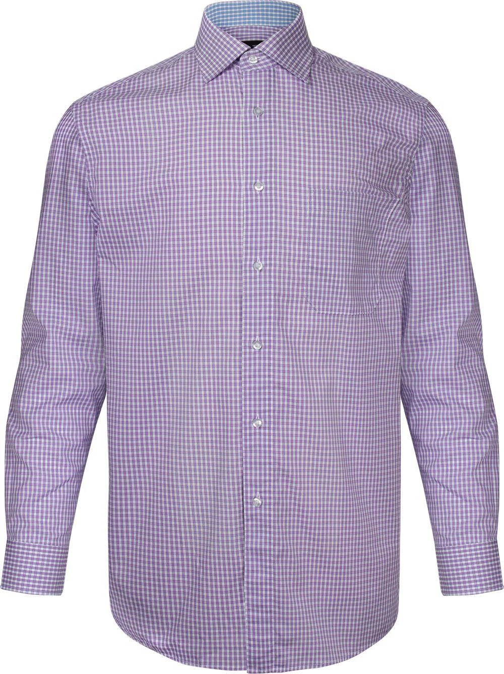 Basic Double Two Defined Colour Check Shirt - Purple 3 Basic Double Two Defined Colour Check Shirt - Purple