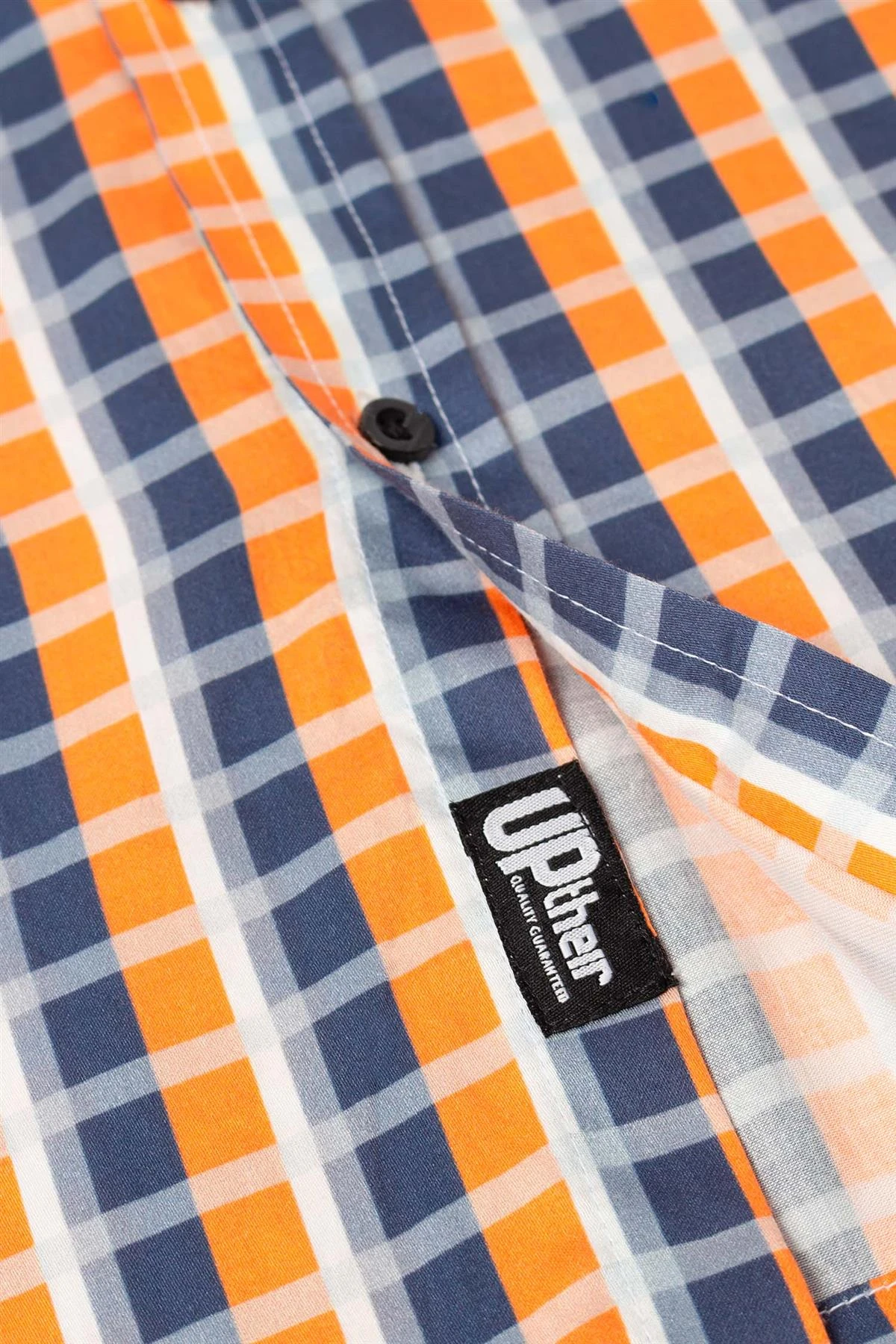 Uptheir Holmes Short Sleeve Checked Shirt - Orange 7 Uptheir Holmes Short Sleeve Checked Shirt - Orange - Image 5