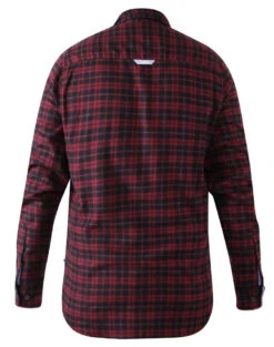 Duke D555 Holton TALL Casual Long Sleeve Check Shirt - Maroon