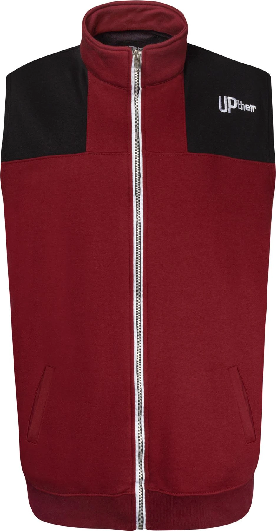 Uptheir The Roller Zip Through Gilet - Burgundy Black 6 Uptheir The Roller Zip Through Gilet - Burgundy Black - Image 4