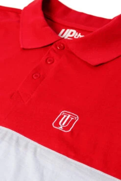 Uptheir Fran TALL Cut And Sew Colour Block Polo Shirt - Red -Famous Menswear Store tumbnail 267b3985 6272 446d a52d 12ca02c68e66
