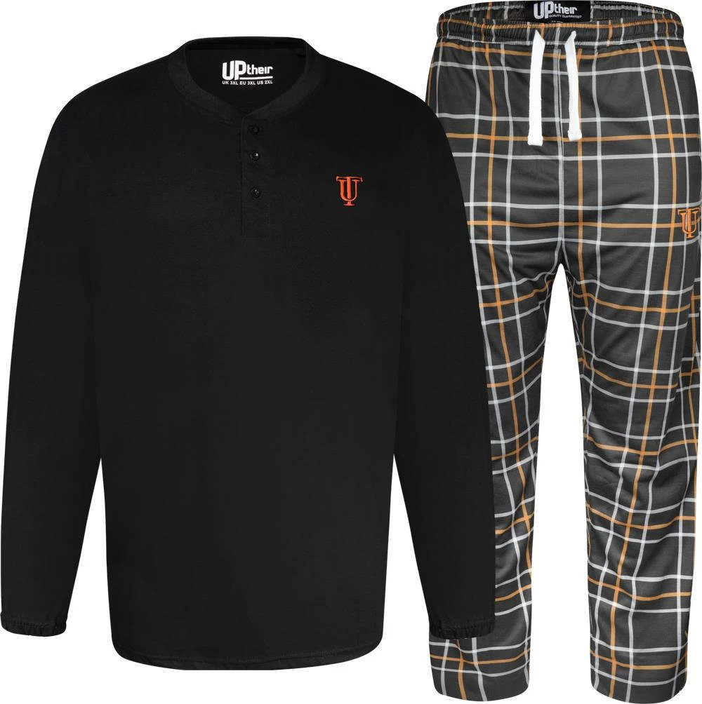 Uptheir Mountain Check Pattern Pyjama Set - Black Carbon 4 Uptheir Mountain Check Pattern Pyjama Set - Black Carbon - Image 2