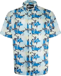 Uptheir Arderin Abstract Patterned SS Shirt - Blue