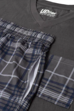 Uptheir Kenobi Check Print V-Neck SS Pyjama Set - Grey -Famous Menswear Store tumbnail 2f73bf29 16c7 463d b8e5 79ecceecfe7b