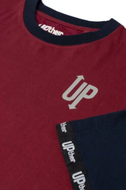 Uptheir Octagon Crew Neck Cut And Sew T-Shirt - Maroon -Famous Menswear Store tumbnail 2f86c55b 3455 4e5b 9b89 b1e054041324