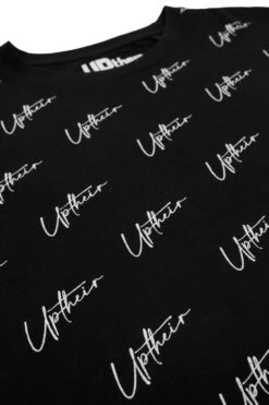Uptheir Dancer Script Logo All Over Print T-Shirt - Black -Famous Menswear Store tumbnail 303df29a b720 4d3a 8345 7556719e4930