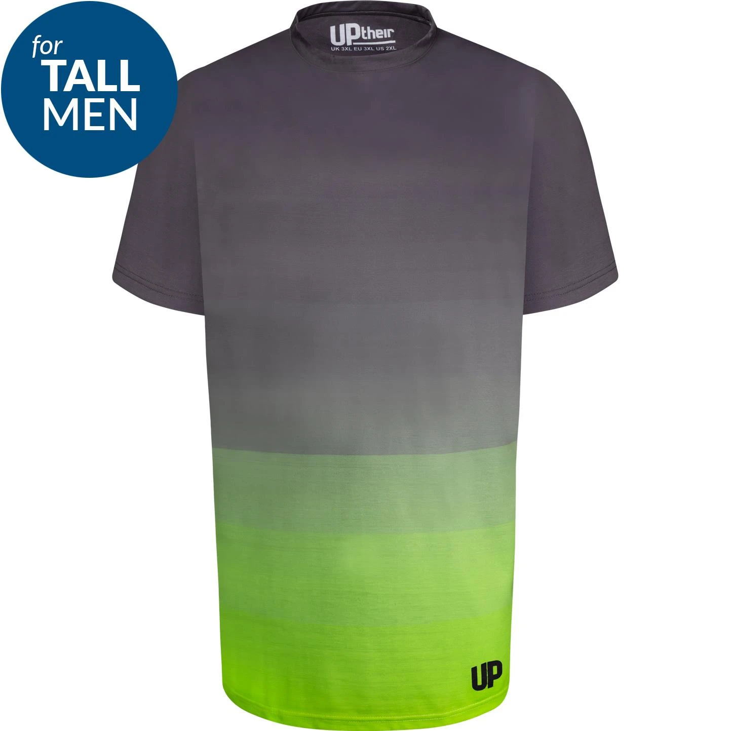 Uptheir Mush TALL Gradient Block Fade T-Shirt - Green 4 Uptheir Mush TALL Gradient Block Fade T-Shirt - Green - Image 2