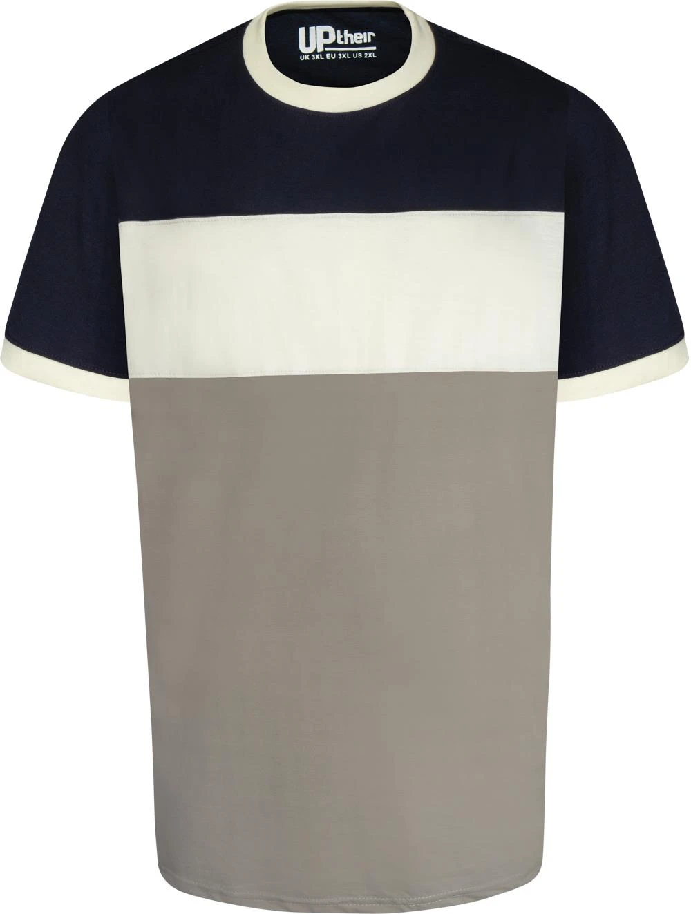 Uptheir Kiki Colour Block Crew Neck T-Shirt - Navy 4 Uptheir Kiki Colour Block Crew Neck T-Shirt - Navy - Image 2
