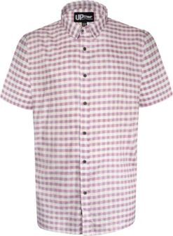 Uptheir Malpas Short Sleeve Checked Shirt - Lilac -Famous Menswear Store tumbnail 33a563bd 7543 4704 aa4c 3eff62bf003b