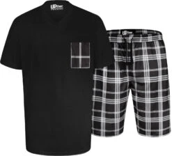Uptheir Kenobi Check Print V-Neck SS Pyjama Set - Black 7 Uptheir Kenobi Check Print V-Neck SS Pyjama Set - Black -Famous Menswear Store tumbnail 3464caa8 24e8 4619 9d31 94d34b1c42fd