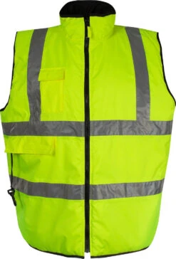 Basic Reversible Hi Vis Bodywarmer - Yellow