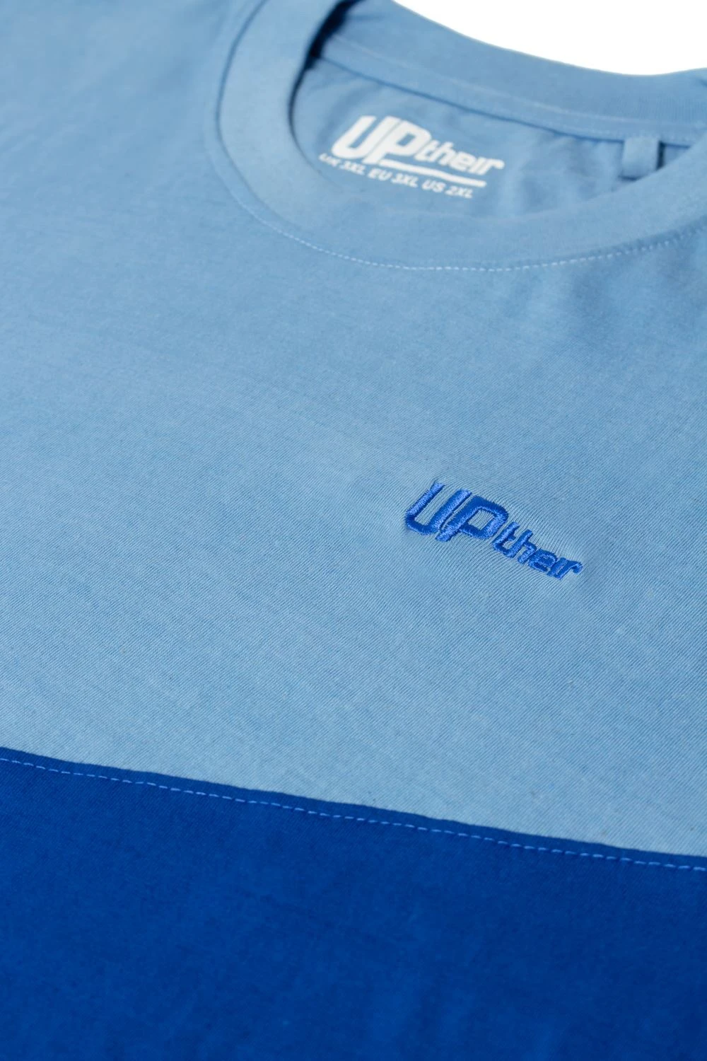 Uptheir Cube Crew Neck Colour Block T-Shirt - Blue 5 Uptheir Cube Crew Neck Colour Block T-Shirt - Blue - Image 3