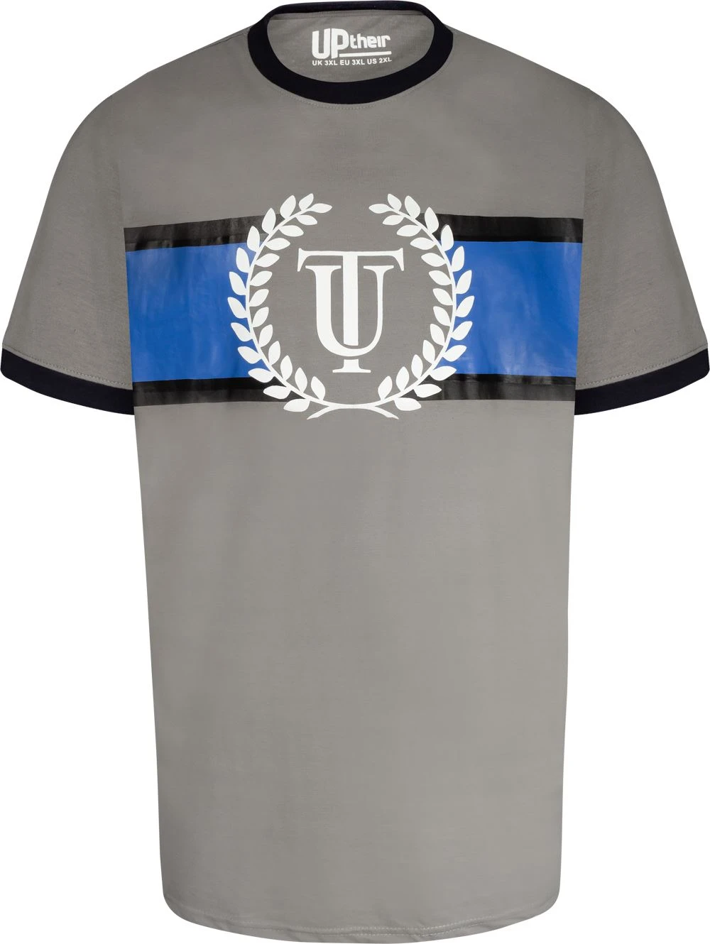 Uptheir Kay Laurel Wreath Chest Logo Print T-Shirt - Grey 4 Uptheir Kay Laurel Wreath Chest Logo Print T-Shirt - Grey - Image 2