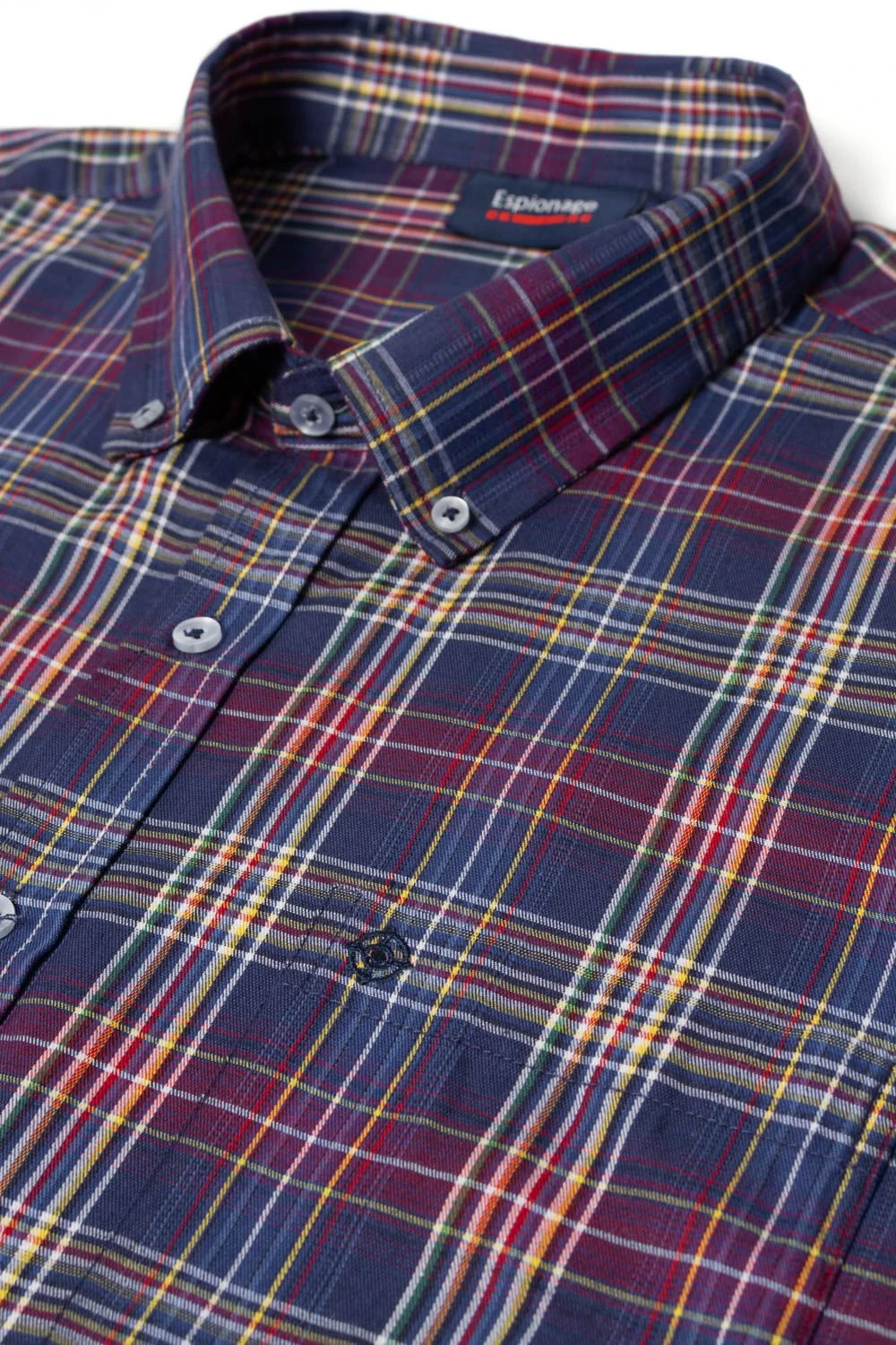 Espionage Long Sleeve Checked Shirt - Navy/Multi 5 Espionage Long Sleeve Checked Shirt - Navy/Multi - Image 3