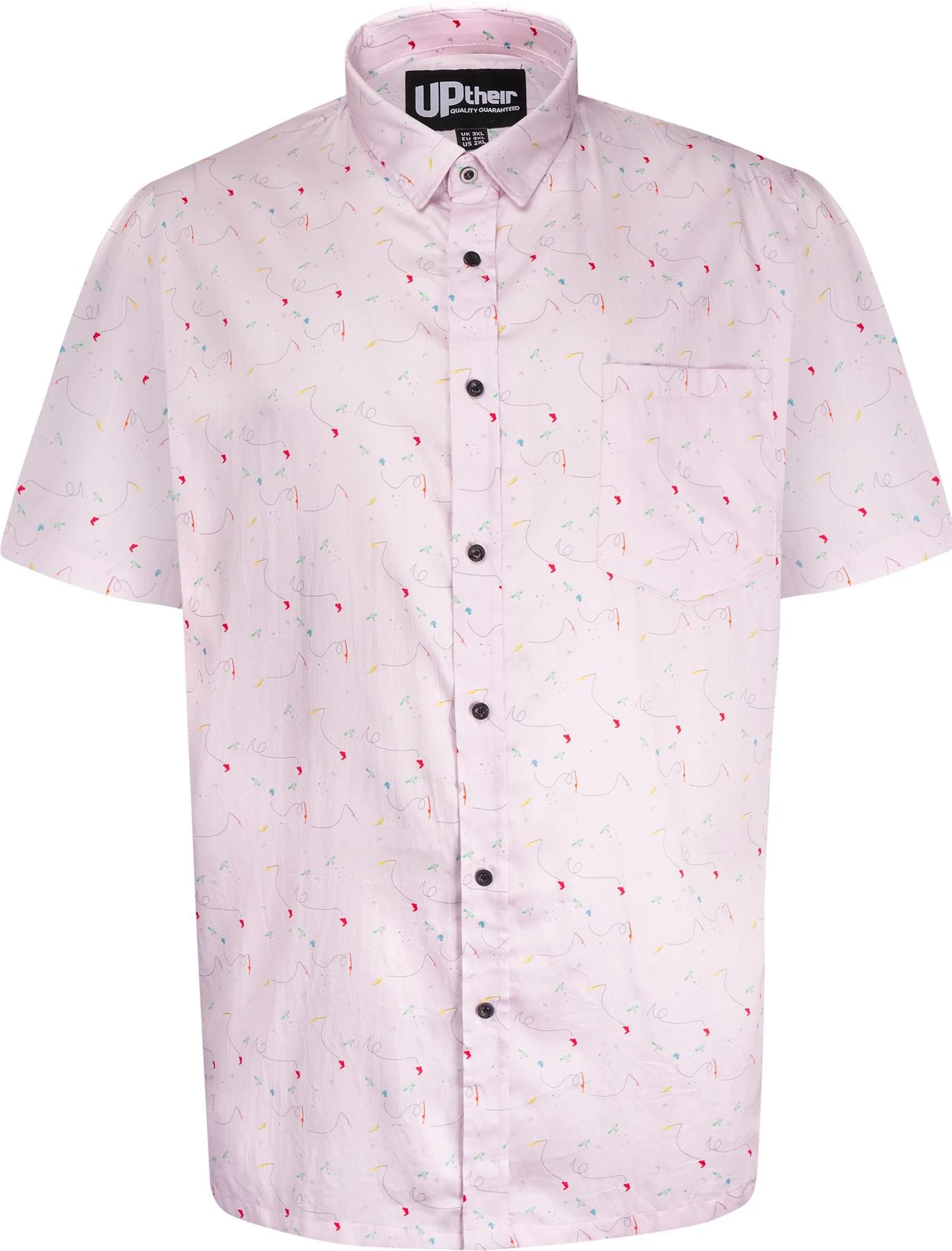 Uptheir Scafell Fishing Print Short Sleeve Shirt - Pink 3 Uptheir Scafell Fishing Print Short Sleeve Shirt - Pink