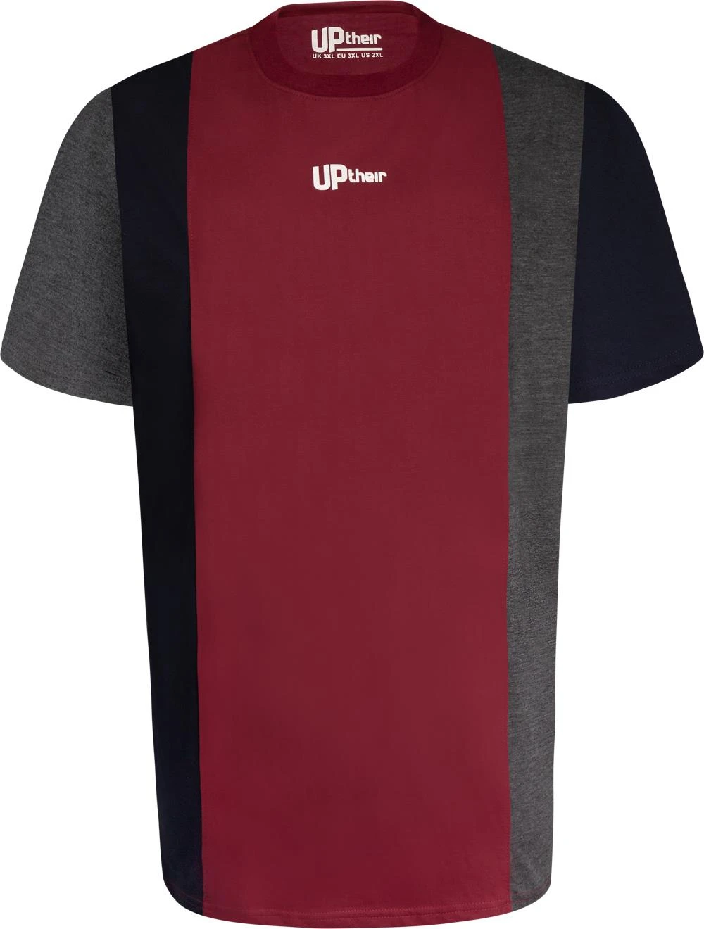 Uptheir Square Vertical Cut And Sew Block T-Shirt - Maroon 4 Uptheir Square Vertical Cut And Sew Block T-Shirt - Maroon - Image 2