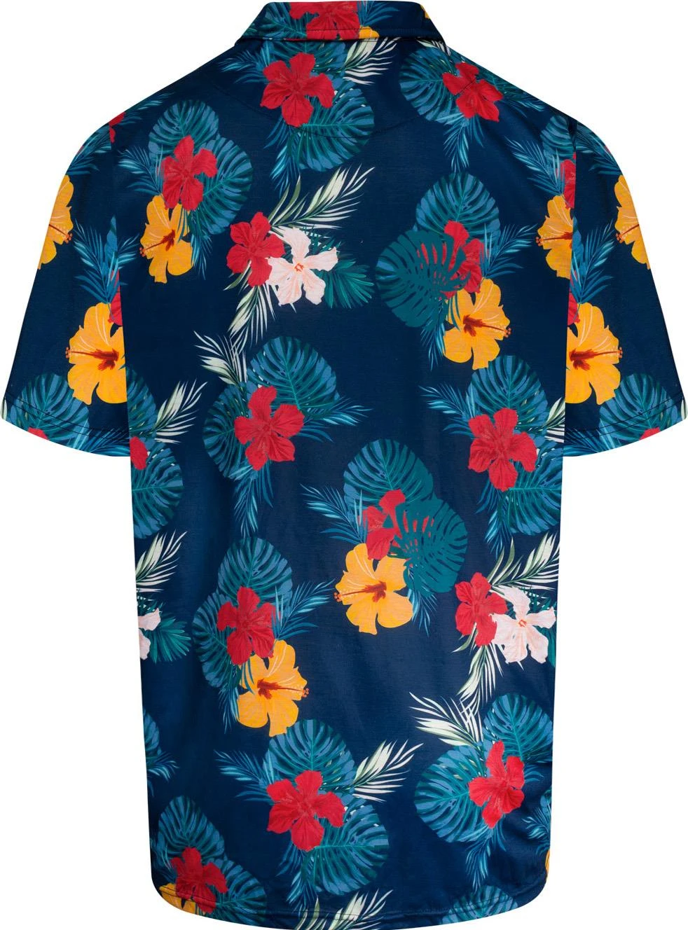 Uptheir Lars TALL Tropical Floral Print Polo Shirt - Navy 5 Uptheir Lars TALL Tropical Floral Print Polo Shirt - Navy - Image 3