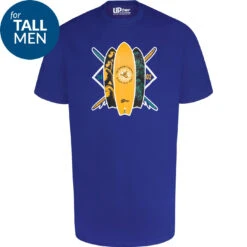 Uptheir Iron TALL Surf Board Graphic Print T-Shirt - Blue -Famous Menswear Store tumbnail 44d34411 d927 446a 883a 4c77af9dff37