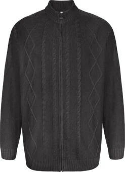 Uptheir Ember Zip Through Knitted Sweater - Charcoal -Famous Menswear Store tumbnail 4516b517 f8e5 4f38 b44b 9394724dda8d 1