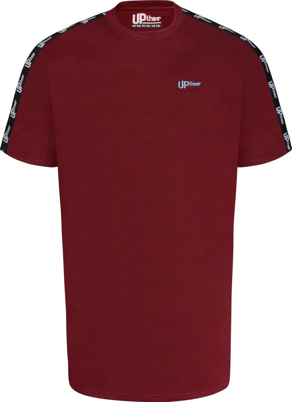 Uptheir Tri TALL Shoulder Tape Crew Neck T-Shirt - Maroon 3 Uptheir Tri TALL Shoulder Tape Crew Neck T-Shirt - Maroon