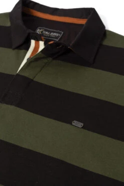 Kam Short Sleeved Striped Rugby Polo Shirt - Khaki -Famous Menswear Store tumbnail 460840a8 78e0 4ef8 97d7 d2de18aaed1e
