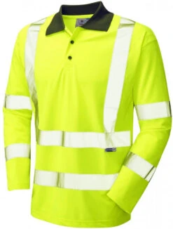 Leo Woolsery Long Sleeve Polo Shirt - Yellow