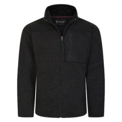 Kam Zip Through Twisted Pique Sherpa Sweatshirt - Charcoal