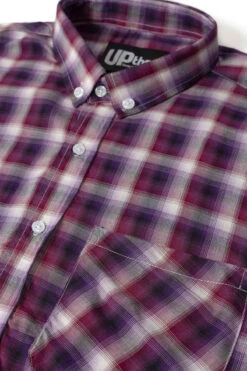 Uptheir Palma Short Sleeve Checked Shirt - Purple -Famous Menswear Store tumbnail 47aac6bb d4fd 441a b7c4 6e533a80fa6b