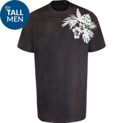 Uptheir Kurt TALL Shoulder Print Crew Neck T-Shirt - Blue -Famous Menswear Store tumbnail 4b1ab88e 5af2 424b a5d3 e47d7c1c389d