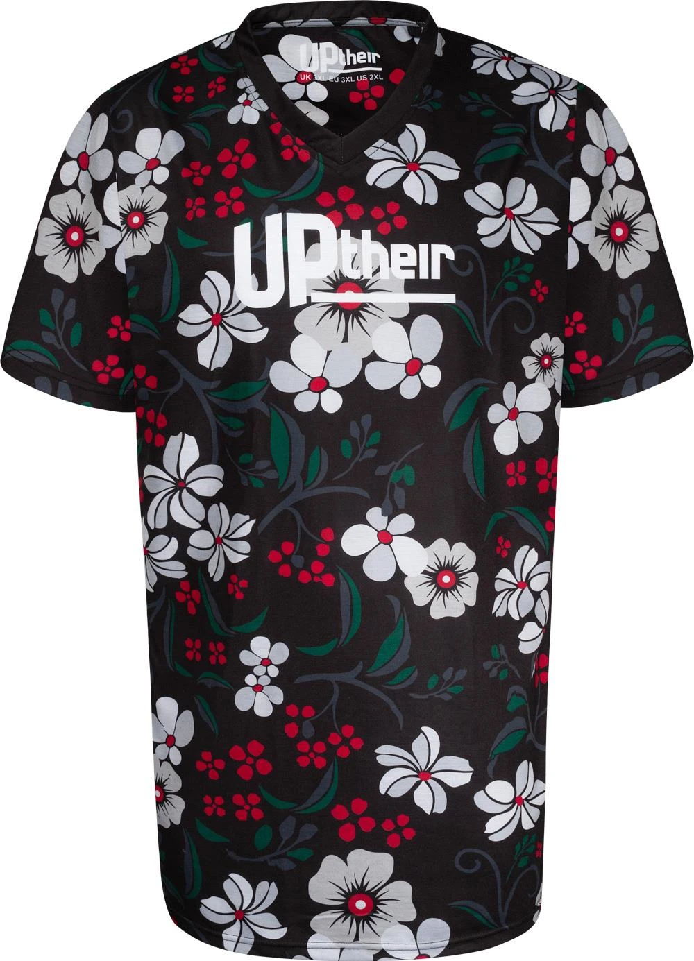 Uptheir Pollen TALL Floral V-Neck T-Shirt - Black 3 Uptheir Pollen TALL Floral V-Neck T-Shirt - Black