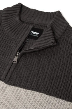Uptheir Sparrow Marl Colour Block Sweater - Charcoal Marl -Famous Menswear Store tumbnail 4b802f69 5980 45b6 8b22 564790493c2e
