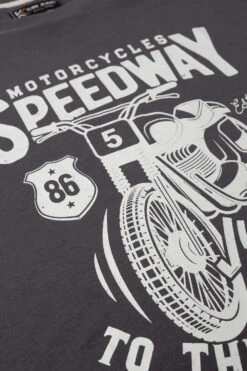 Kam Motorcycles Speedway Print T-Shirt - Slate -Famous Menswear Store tumbnail 4cc52cf5 503b 41a0 a796 0e58e810fd34