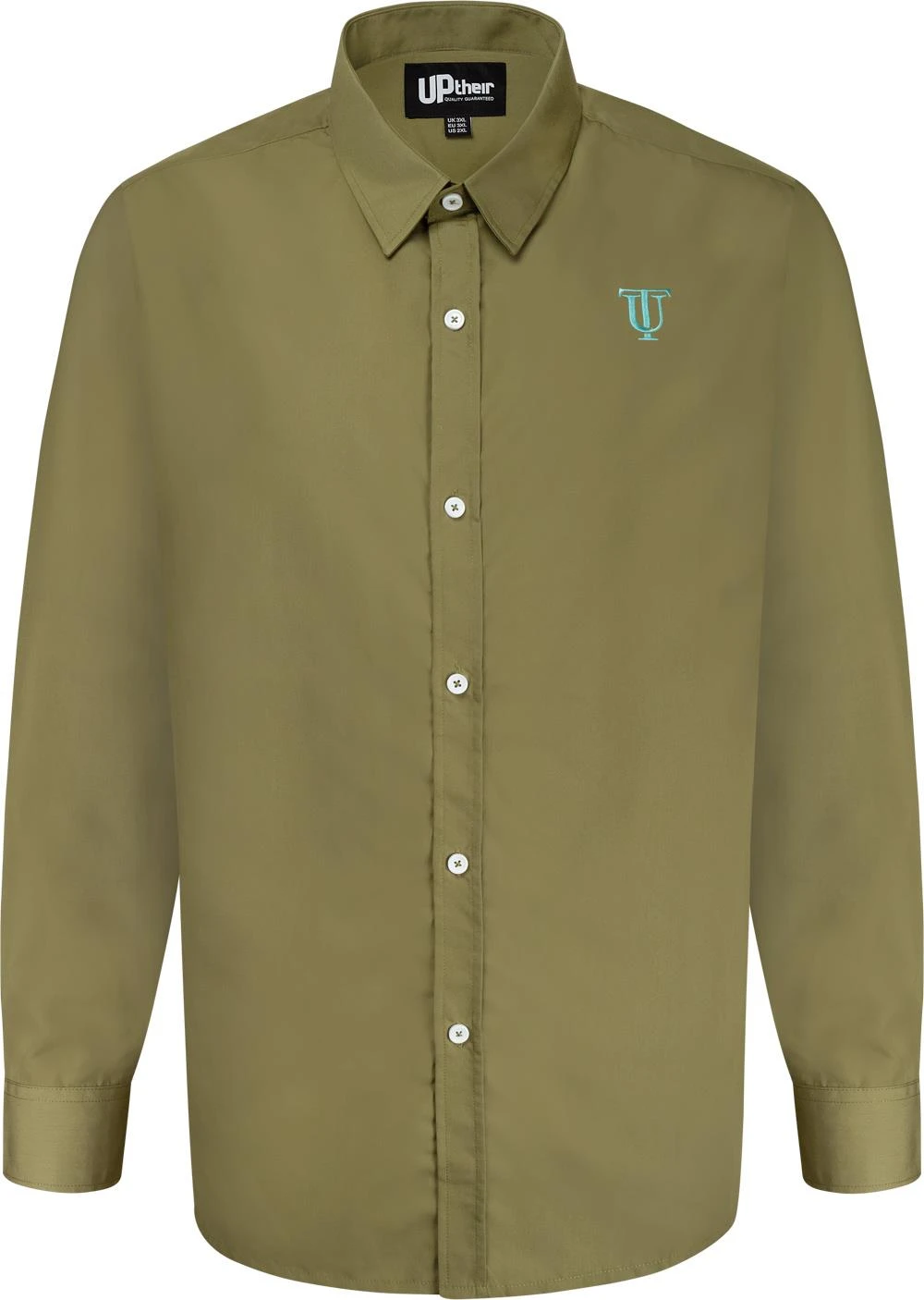 Uptheir Oxford Formal Long Sleeve Shirt - Olive Branch 3 Uptheir Oxford Formal Long Sleeve Shirt - Olive Branch