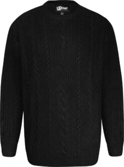 Uptheir Diaz Long Sleeve Cable Knit Sweater - Black -Famous Menswear Store tumbnail 51798817 158c 4cb6 8551 46d7990afbe8 1