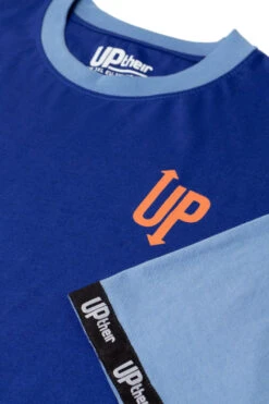 Uptheir Octagon Crew Neck Cut And Sew T-Shirt - Blue -Famous Menswear Store tumbnail 5216a633 568b 44be bc4f 4b621496e877