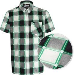 Uptheir Seville Short Sleeve Checked Shirt - Green 8 Uptheir Seville Short Sleeve Checked Shirt - Green -Famous Menswear Store tumbnail 52935758 03de 463c b860 19f2d8d2cb1d