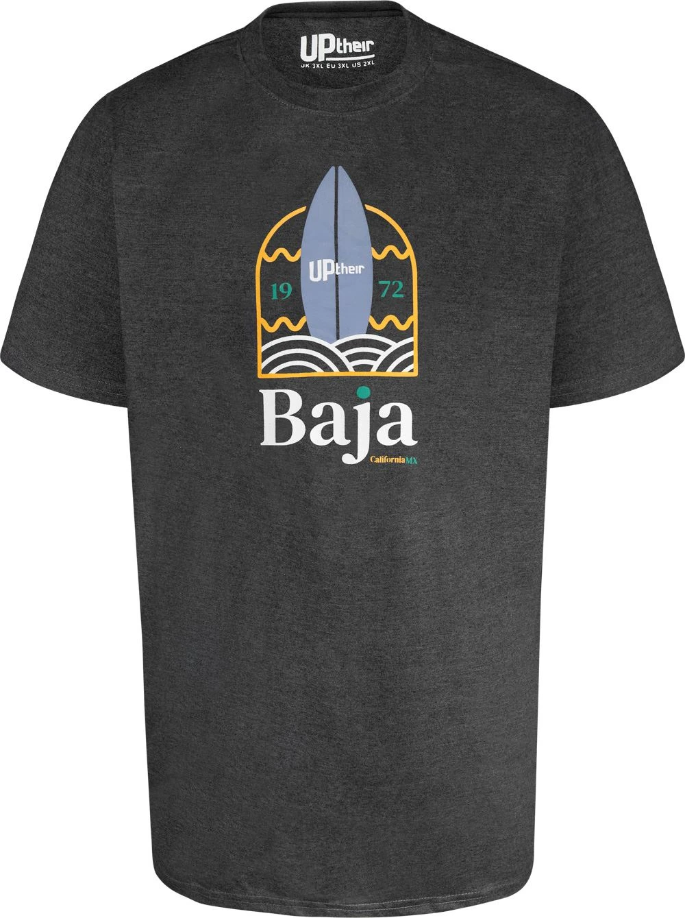 Uptheir Jackie Three Logo Print Crew Neck T-Shirt - Grey 4 Uptheir Jackie Three Logo Print Crew Neck T-Shirt - Grey - Image 2