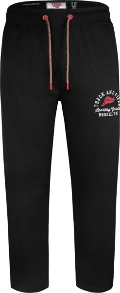 Duke D555 Chilworth Embroidered Open Hem Joggers - Black