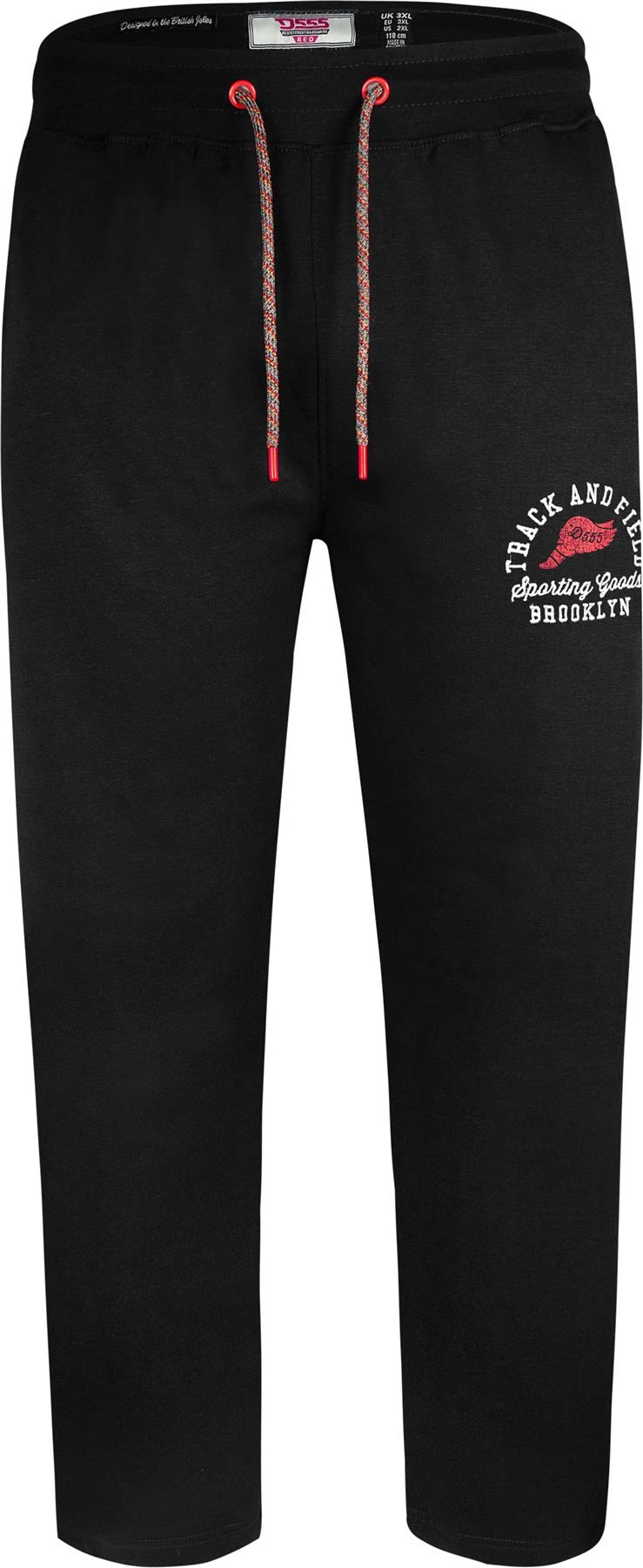 Duke D555 Chilworth Embroidered Open Hem Joggers - Black 3 Duke D555 Chilworth Embroidered Open Hem Joggers - Black