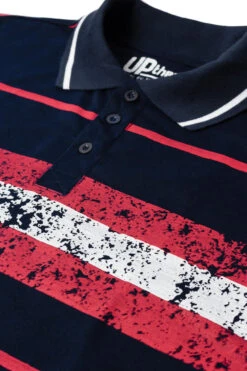 Uptheir Cain Distressed Striped Polo Shirt - Blue 7 Uptheir Cain Distressed Striped Polo Shirt - Blue -Famous Menswear Store tumbnail 5b8347cc 84bf 478d a715 04a7f2f96c4c