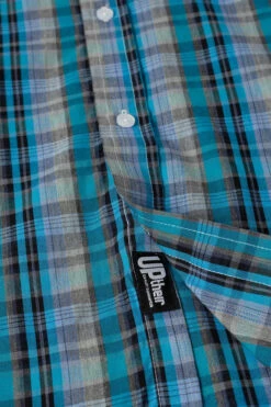 Uptheir Siena Short Sleeve Checked Shirt - Blue -Famous Menswear Store tumbnail 5d5c07ab 8e07 45fd 8e5b d8f59c4db460