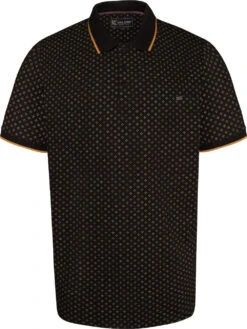 Featured Products 9 Kam Dobby Print Contrast Collar Polo Shirt - Black