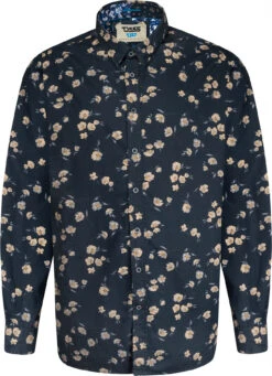Duke D555 Rooksey Long Sleeve Floral Pattern Shirt - Dark Navy -Famous Menswear Store tumbnail 62331f98 608a 4146 9c7f 826e72b02457