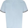 Uptheir Leeton Dog Tooth Trim Short Sleeve Shirt - Blue