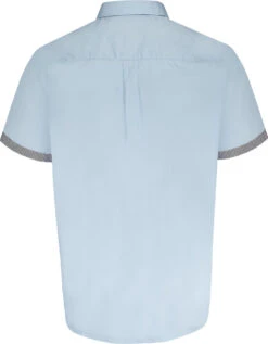 Uptheir Leeton Dog Tooth Trim Short Sleeve Shirt - Blue