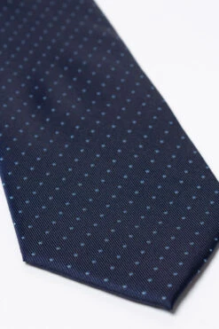 Uptheir All Over Polka Dot Extra Long Necktie - Navy