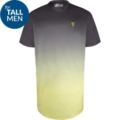 Uptheir Vibe Two TALL Fade Effect Curved Hem Tee - Yellow -Famous Menswear Store tumbnail 643fd8b7 0ed3 45a2 8b85 9f6aab1ecece