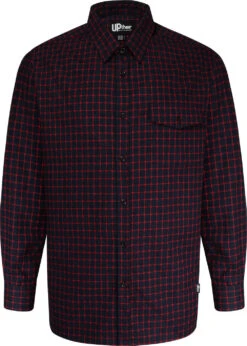 Uptheir Strickland All Over Check Long Sleeve Shirt - Winery Navy