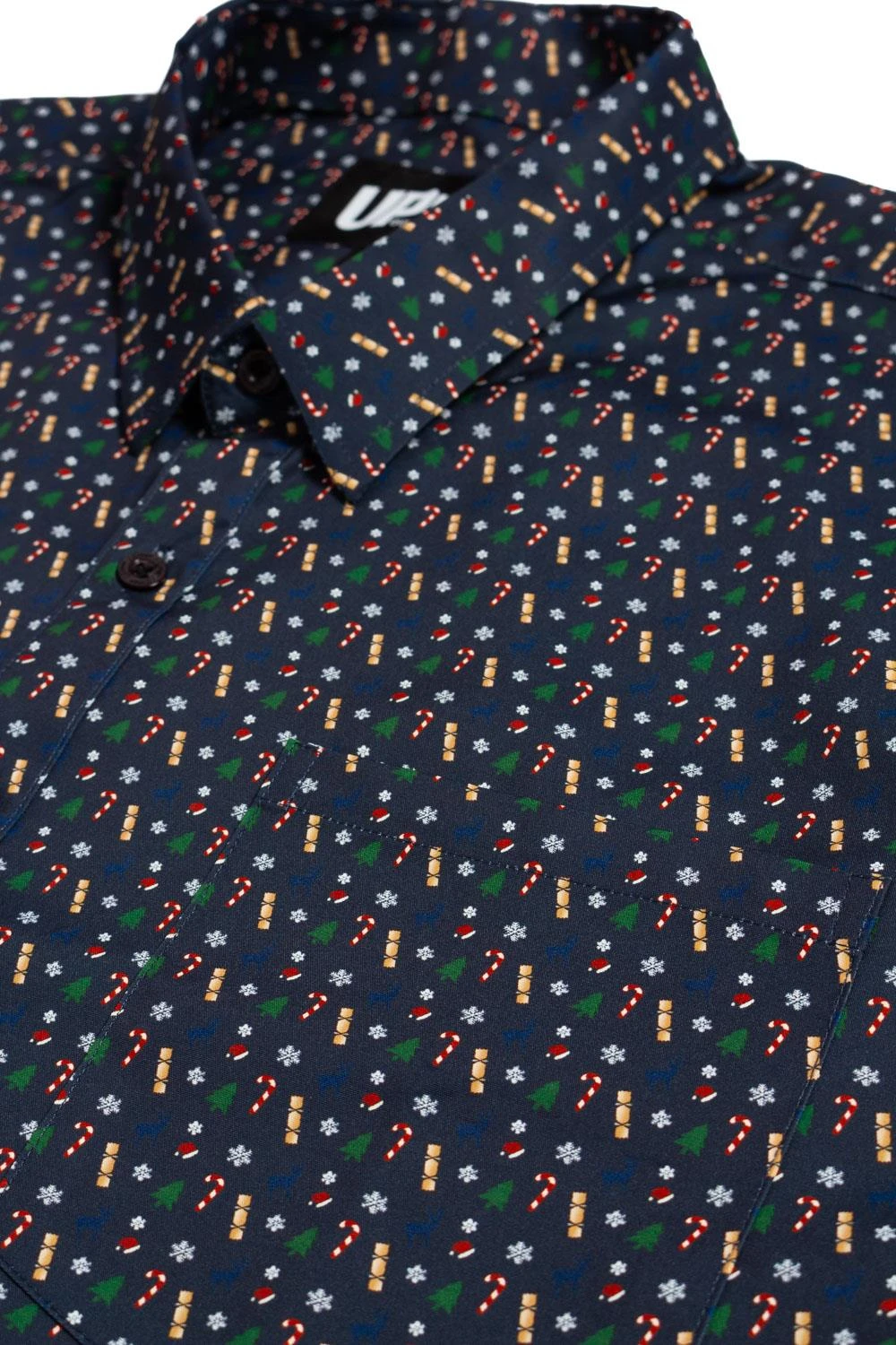 Uptheir Milo Long Sleeved Christmas Print Shirt - Navy 6 Uptheir Milo Long Sleeved Christmas Print Shirt - Navy - Image 4